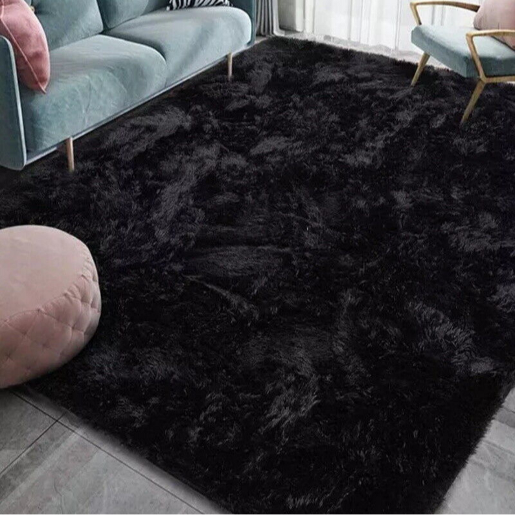 Alfombra grande lavable — reverso antideslizante y superficie de pelo suave