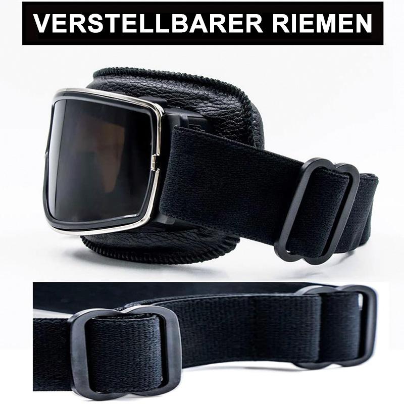 Vintage Windproof Motorcycle Goggles — Riveted Metal Frame, Anti-Fog Vents