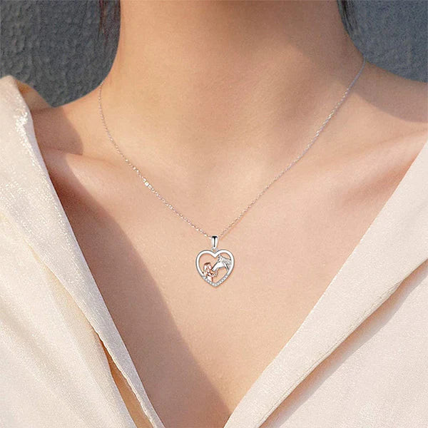 Girl and Horse Pendant Necklace