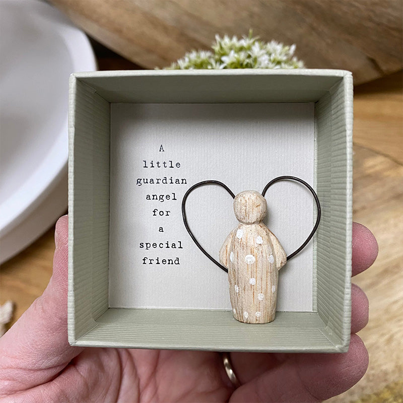 Caixa de oferta Amizade com anjo — Figura decorativa inspiradora para guardar como recordação