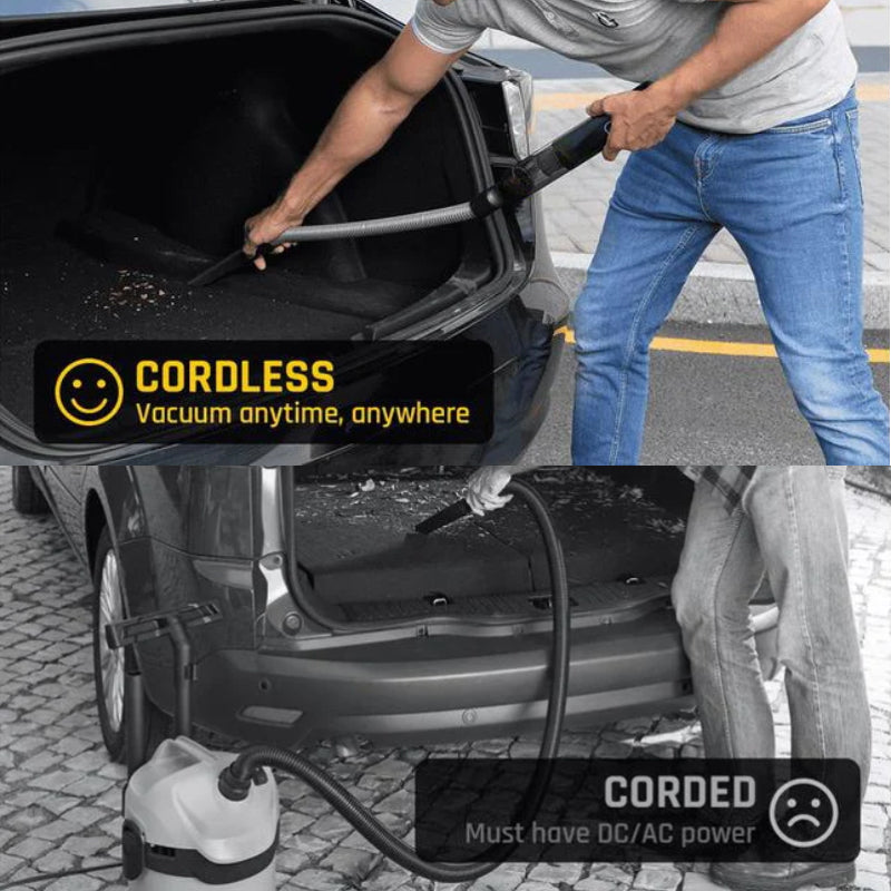 Aspirador de carro sem fios fino V8 Mate — Design compacto de mão, kit de acessórios