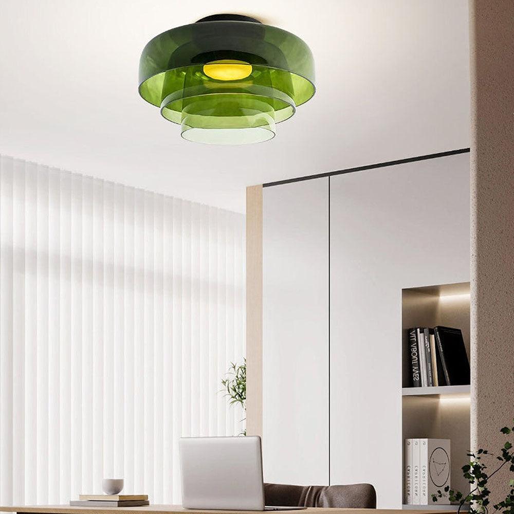 Lámpara de techo nórdica empotrada de vidrio de varias capas para dormitorio | boxzora