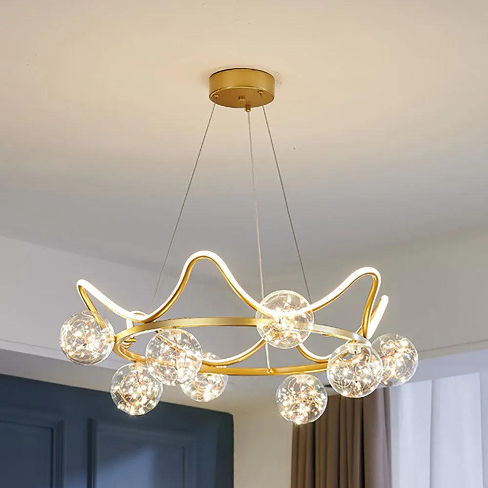 Lámpara colgante de cristal con cúpula de lujo | boxzora