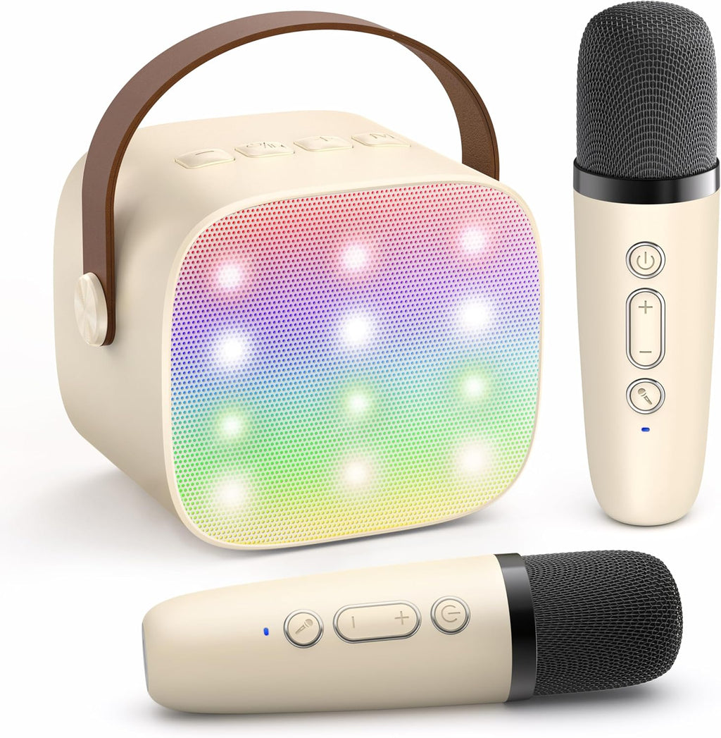 Przenośny minikaraoke Veylo — głośnik Bluetooth, 2 mikrofony bezprzewodowe