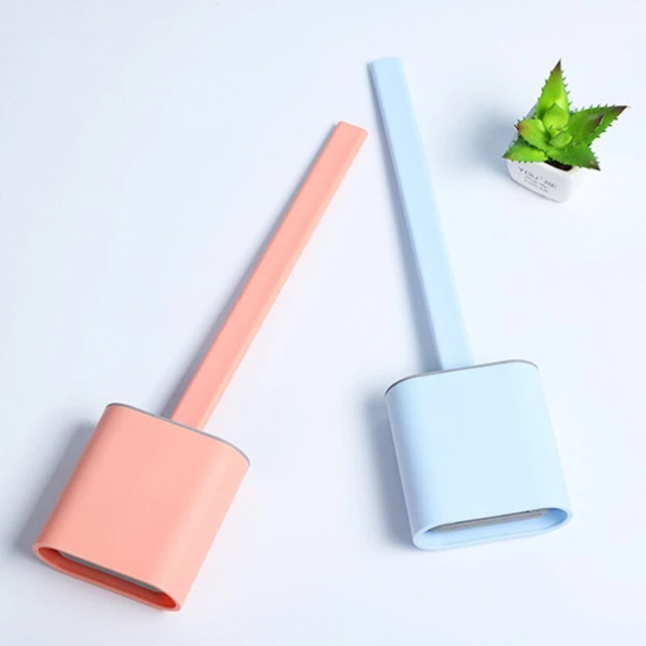 FlexiClean Toilet Brush — Antibacterial Silicone Design, Flexible Brush Head