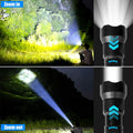 Linterna LED recargable táctica Foleto, paquete de 2 — 100000 lúmenes, 5 modos e impermeable