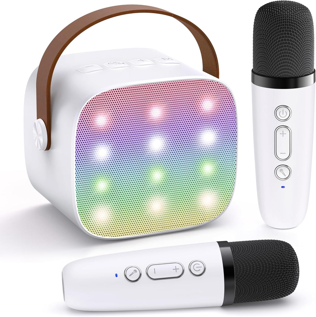 Przenośny minikaraoke Veylo — głośnik Bluetooth, 2 mikrofony bezprzewodowe