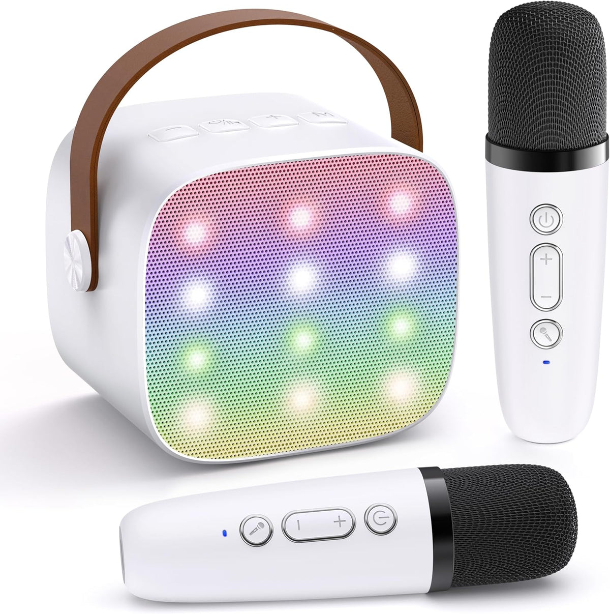 Przenośny minikaraoke Veylo — głośnik Bluetooth, 2 mikrofony bezprzewodowe