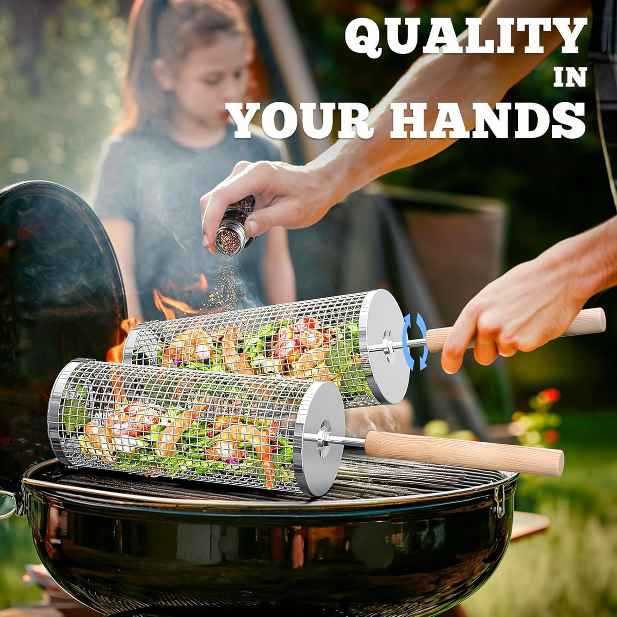 Cestas de acero inoxidable para parrilla — Herramientas premium para cocinar a la barbacoa