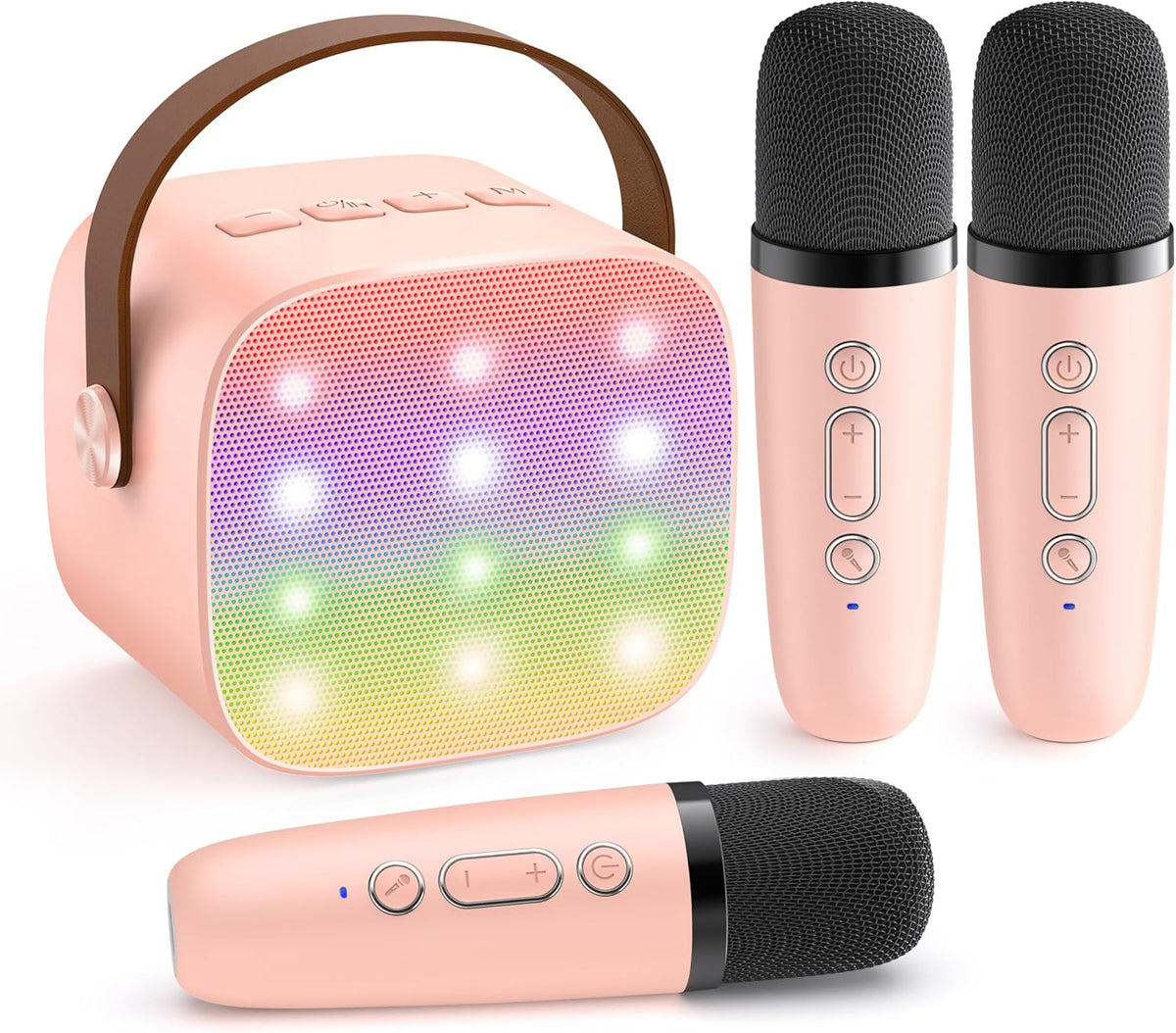 Przenośny minikaraoke Veylo — głośnik Bluetooth, 2 mikrofony bezprzewodowe