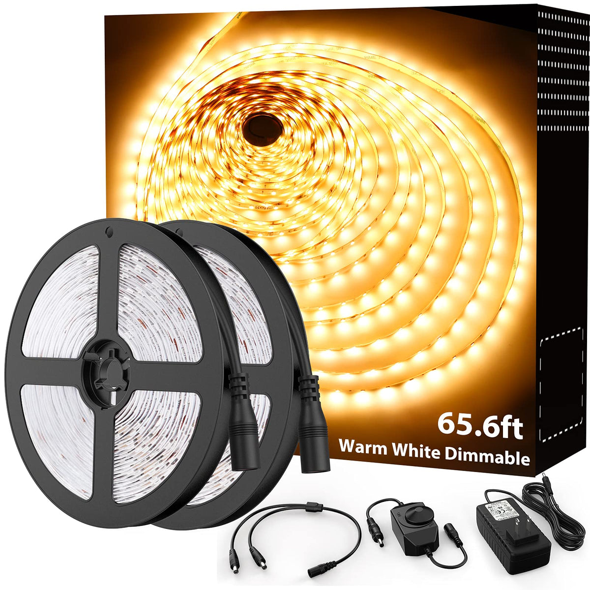 Onforu 20 m:n himmennettävä LED-nauhavalo, 1200 LEDiä, 3000 K:n lämmin valkoinen
