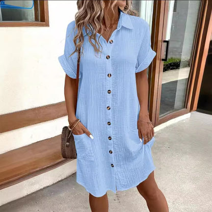 Robe Chemise d'Été Femme – Élégante, Fluide et Décontractée – Look Chic Sans Effort