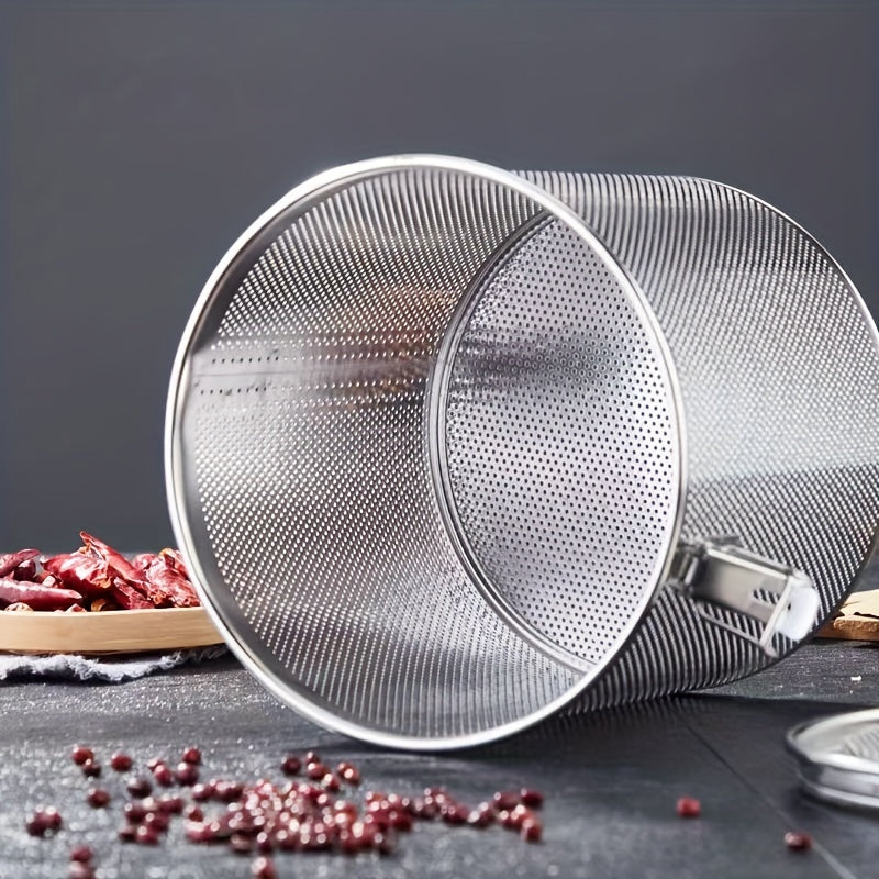 Infusor de especias reutilizable de acero inoxidable – Colador de malla fina con cadena larga para té suelto, hierbas y especias