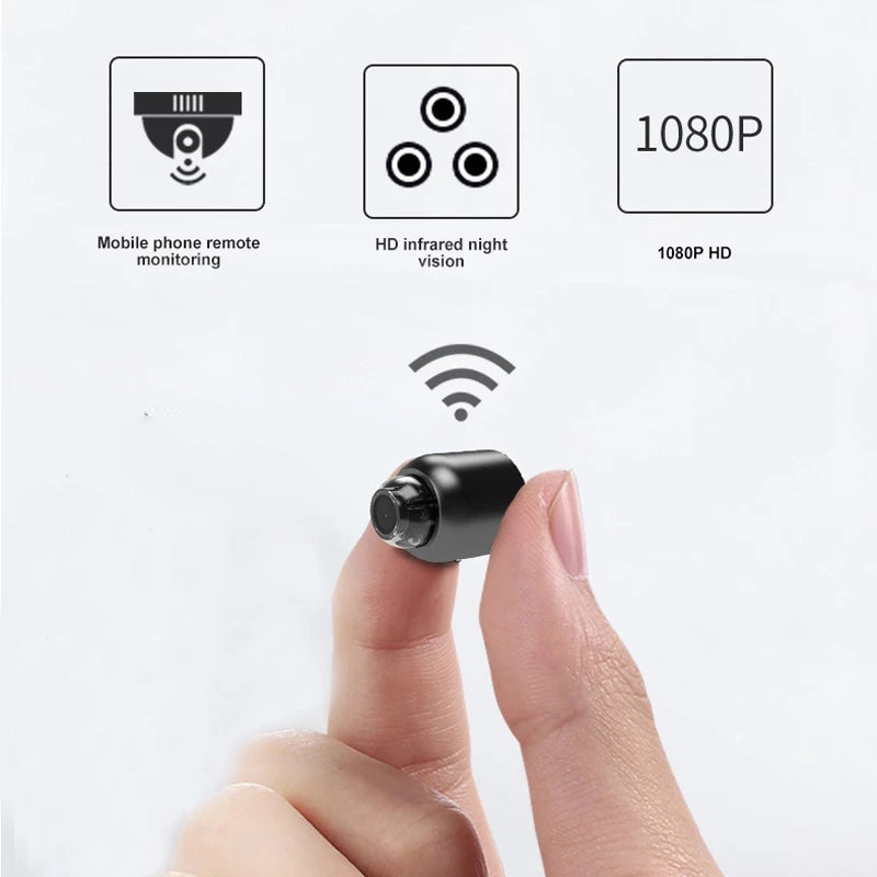 Mini trådlös WiFi-spionkamera — dold CCTV, rörelsedetektering, fjärrövervakning