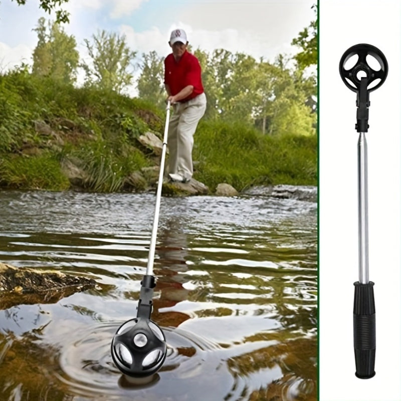 Teleskopický sběrač golfových míčků – nerezová tyč a rukojeť s pohodlným úchopem