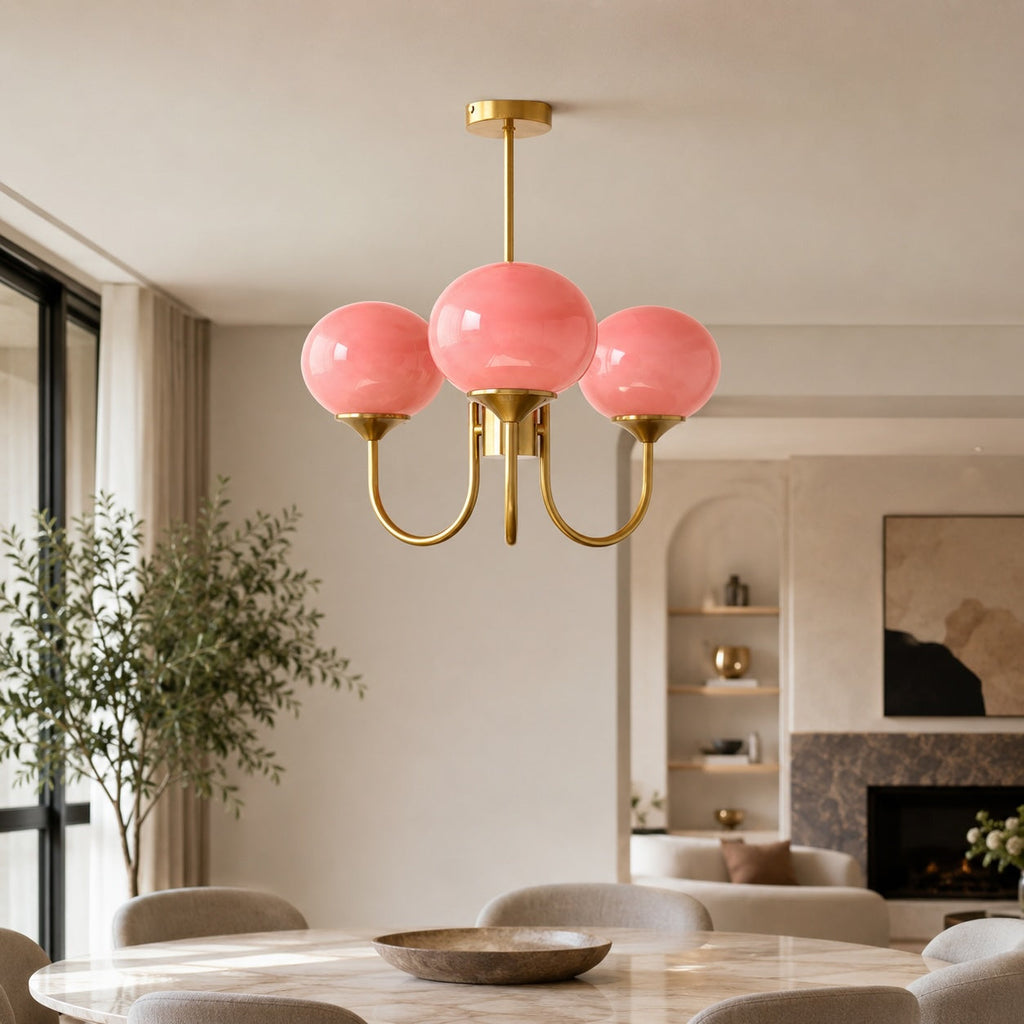 Lámpara colgante moderna de araña con brazo ajustable — luminaria con pantalla de cristal