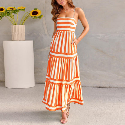 Robe Longue d’Été à Rayures – Élégance Naturelle & Séduction Décontractée