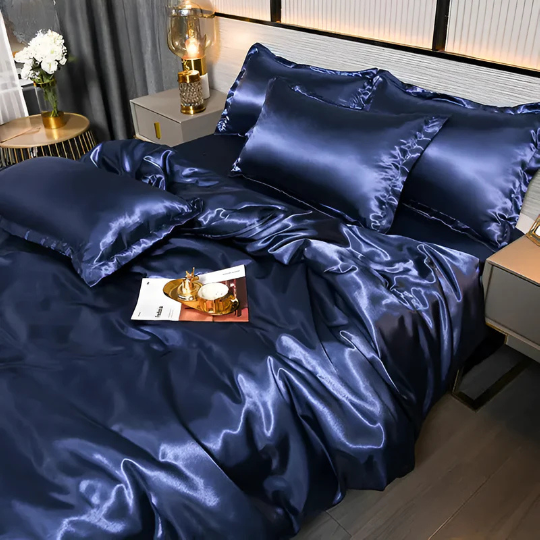 Ropa de cama de seda con acabado liso y brillante