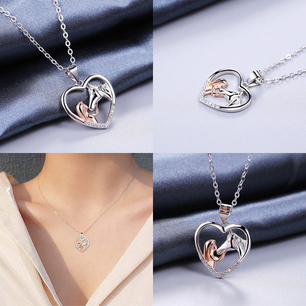 Girl and Horse Pendant Necklace