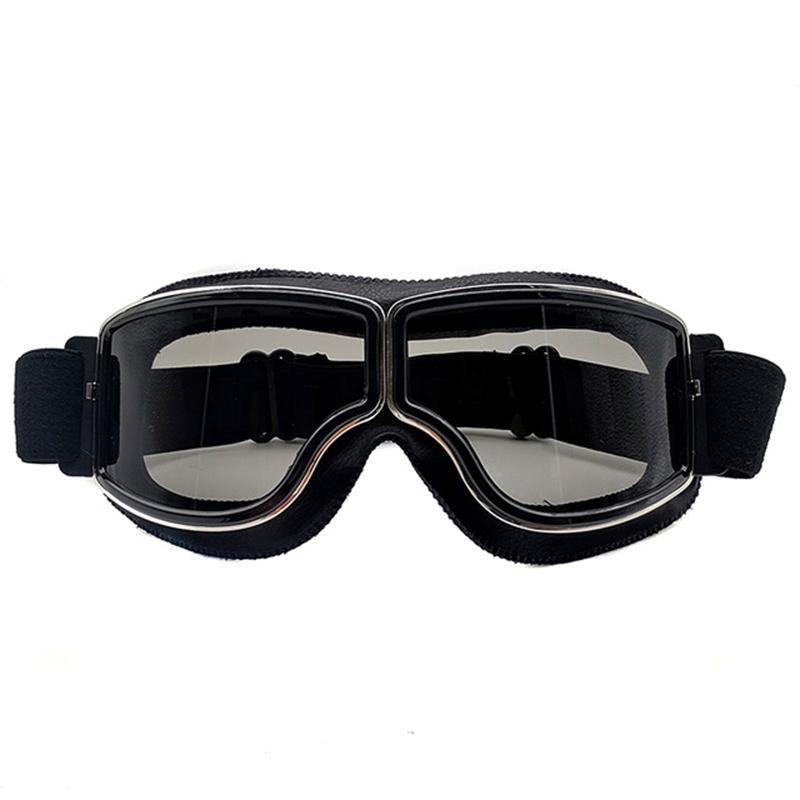Vintage Windproof Motorcycle Goggles — Riveted Metal Frame, Anti-Fog Vents