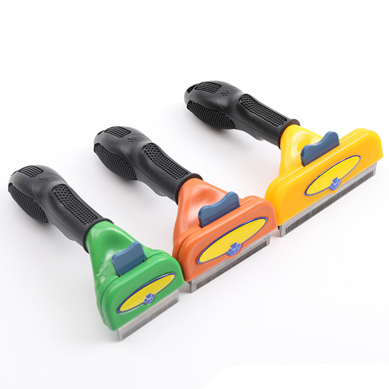 Tierpflegebürste – Haarfreigabe per Knopfdruck, ergonomischer Griff