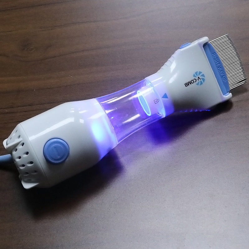 V-Comb-Kopfläusegerät - 3 austauschbare Filter und LED-Erkennung mit blauem Licht