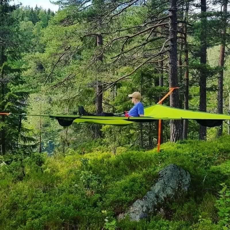 Camping-Hängematte für mehrere Personen mit 3-Punkt-Verankerungssystem