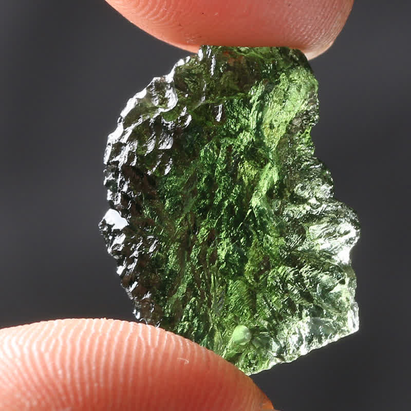 Alina Green Moldavite Necklace — Purification Stone, Vibrant Green