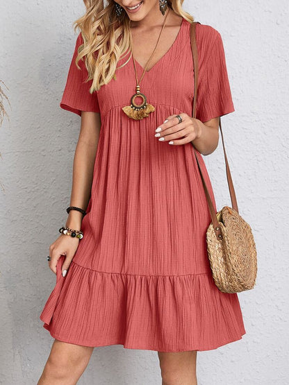 Robe d'été à col V - Légère, Élégante & Ultra-Féminine