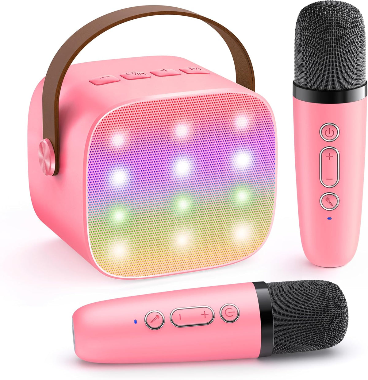 Przenośny minikaraoke Veylo — głośnik Bluetooth, 2 mikrofony bezprzewodowe
