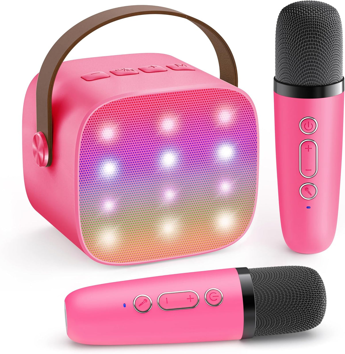 Przenośny minikaraoke Veylo — głośnik Bluetooth, 2 mikrofony bezprzewodowe