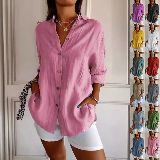 Chemise longue plissée à col cranté
