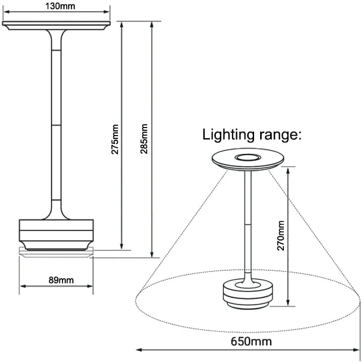 Dimm­bare Schreibtischlampe Thread - wasserdichtes, kabellos wiederaufladbares Design