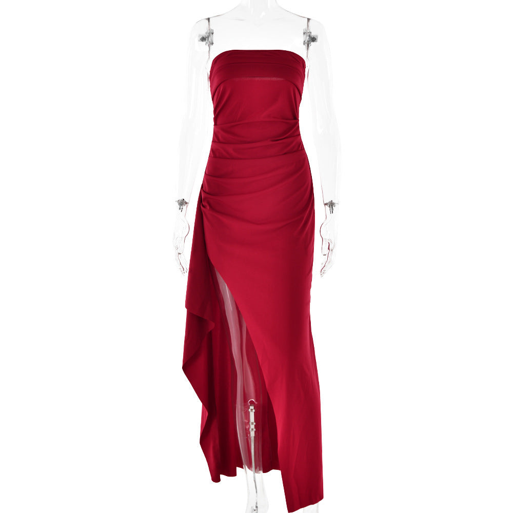 Robe Longue Bustier Fendue – Élégance Sensuelle & Glamour – Soirée, Mariage, Cocktail
