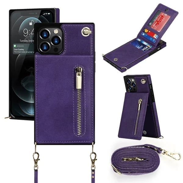 Casetic  iPhone Wallet Case — 11-Card Capacity, Zippered Pocket & Cash Slot