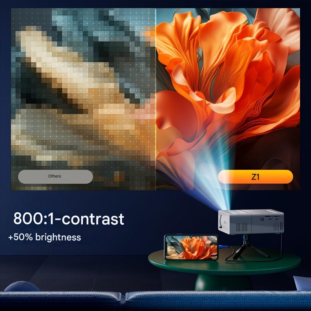 Mini proyector compacto ultrabrillante LumoBeam – pantalla HD de 3000 lúmenes