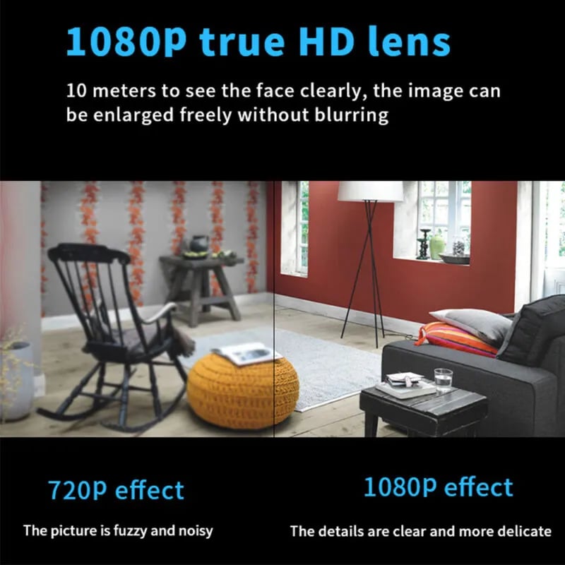 Mini-5G-WLAN-Kamera 1080P HD — 140°-Weitwinkel, Nachtsicht