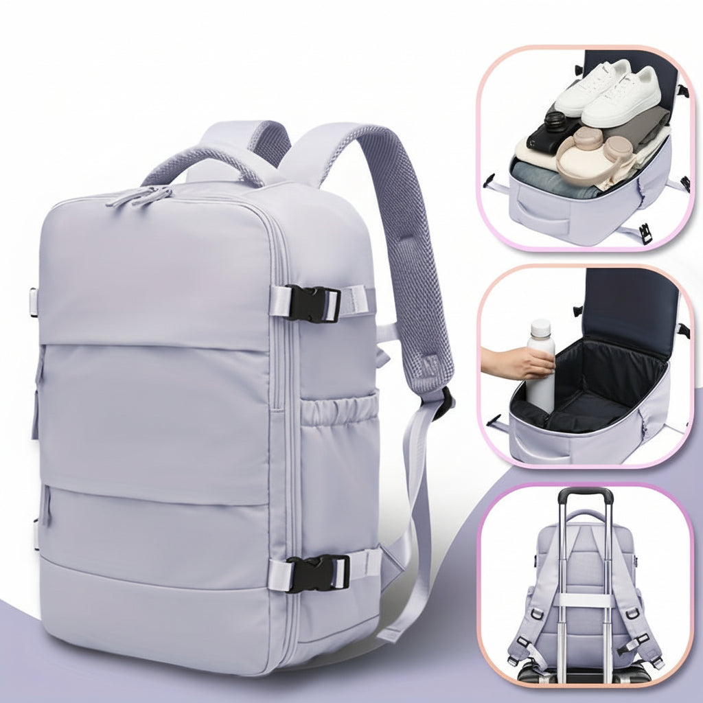 Reiserucksack-Set mit Vakuumkompression – luftdichtes Verschlusssystem, kompakter Allzweckrucksack