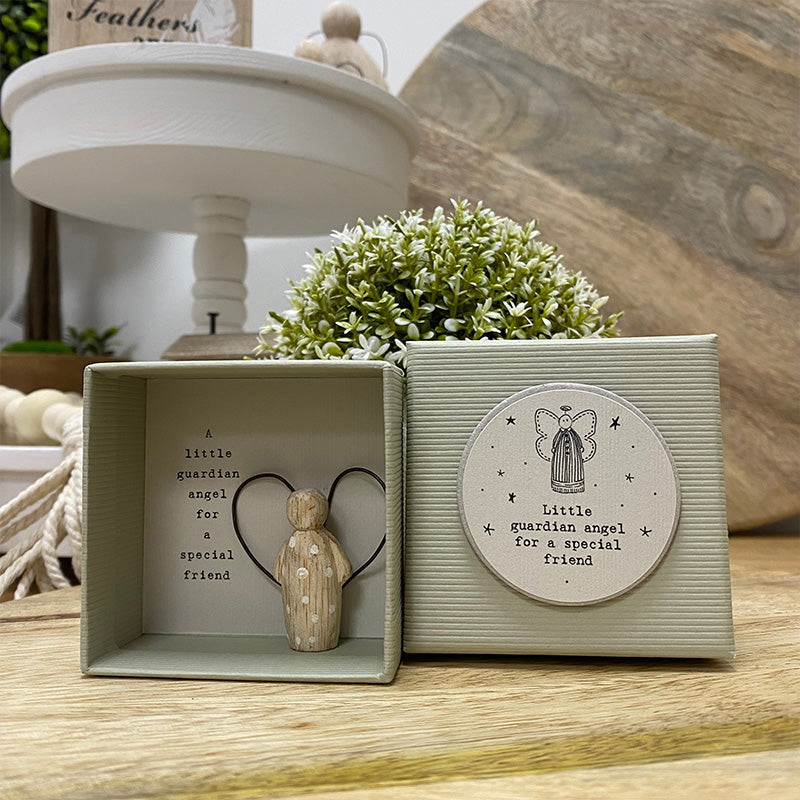 Caixa de oferta Amizade com anjo — Figura decorativa inspiradora para guardar como recordação