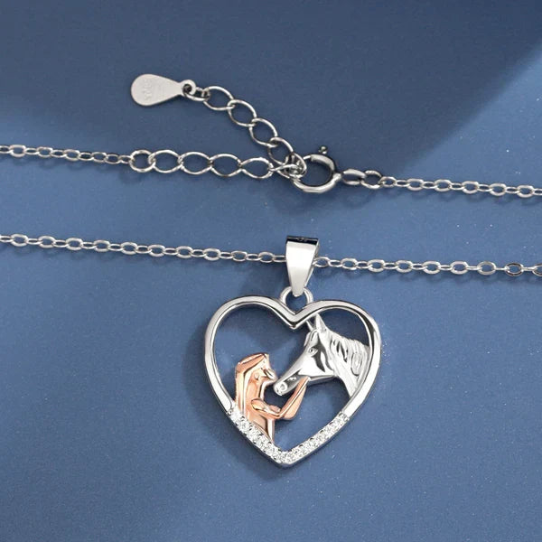 Girl and Horse Pendant Necklace