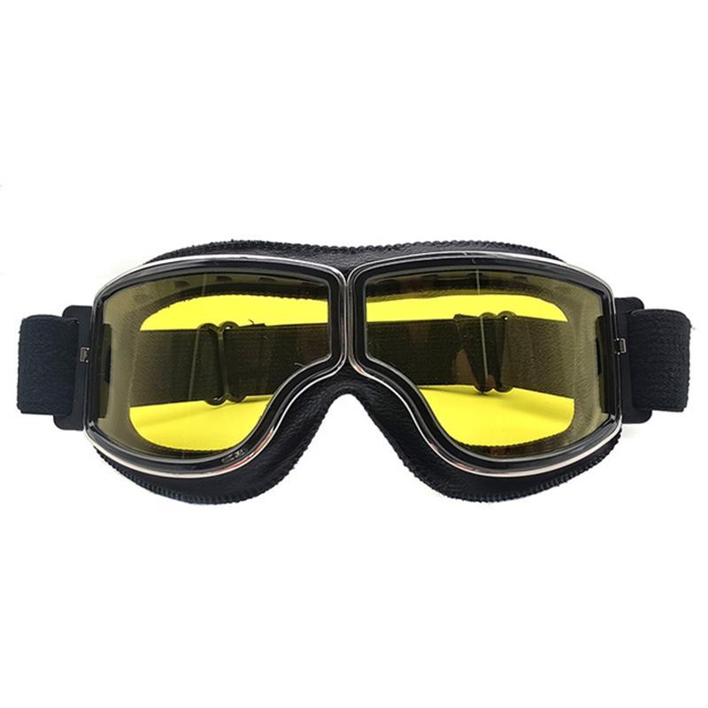 Vintage Windproof Motorcycle Goggles — Riveted Metal Frame, Anti-Fog Vents