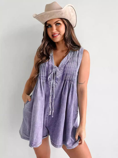 Combinaison Denim Short – Style Estival & Confort Urbain
