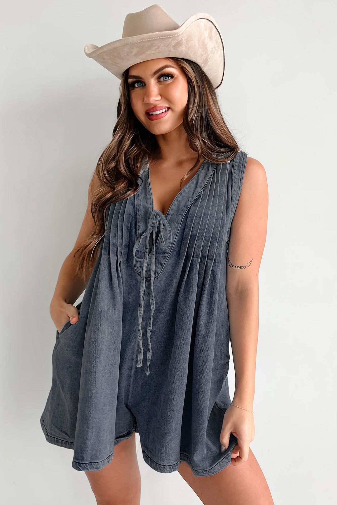 Combinaison Denim Short – Style Estival & Confort Urbain