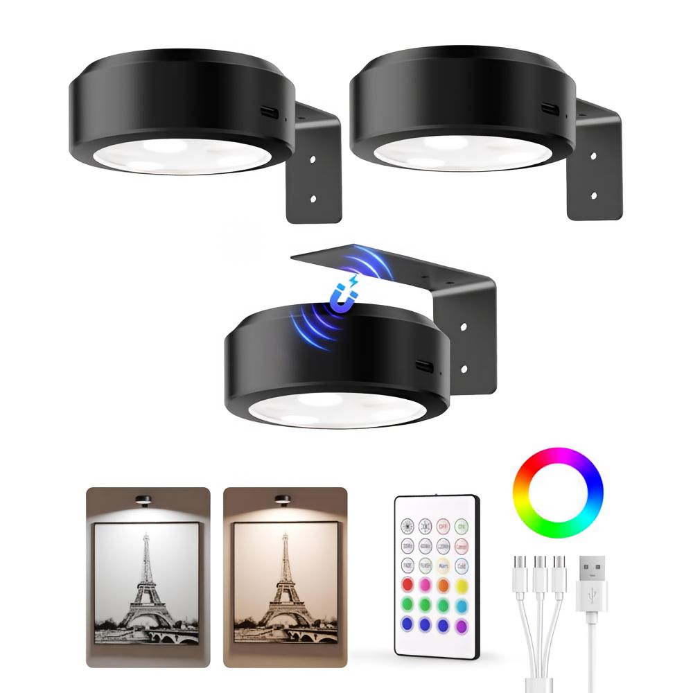 ArtLume trådløse, oppladbare LED-spotter — kabelfritt design, montering uten boring