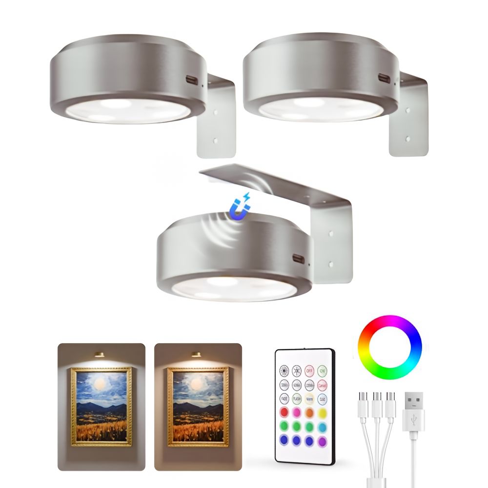 ArtLume trådløse, oppladbare LED-spotter — kabelfritt design, montering uten boring