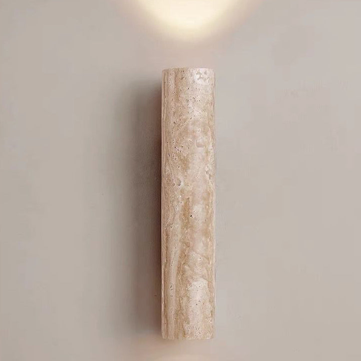 Lampada da parete in travertino a 2 luci Nordivea — Struttura in legno, design scandinavo