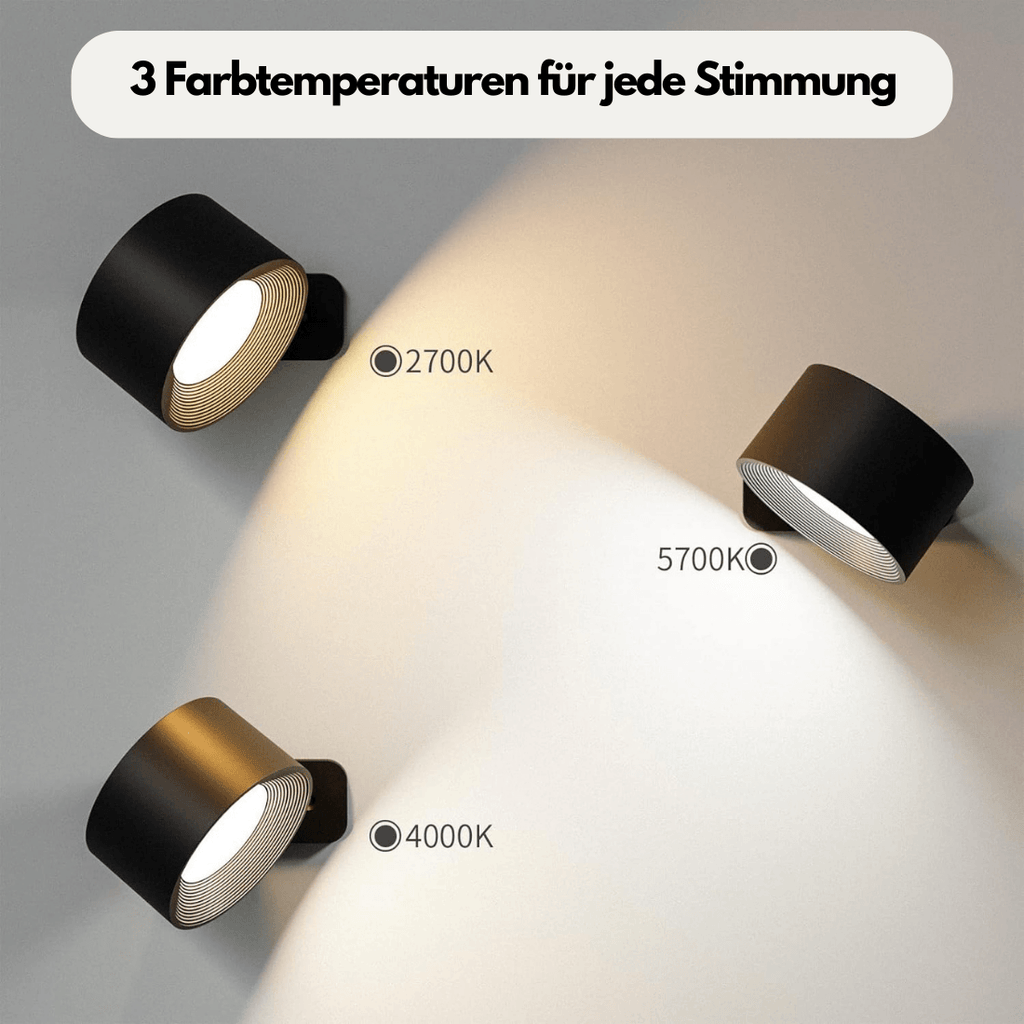 Wireless Wall Lamp — USB Rechargeable LED Lighting, 360° Adjustable Head