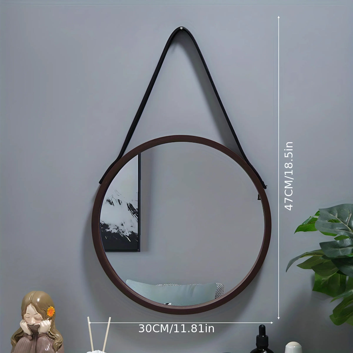 Shatterproof Drill-Free Wall-Mounted Jewelry Mirror