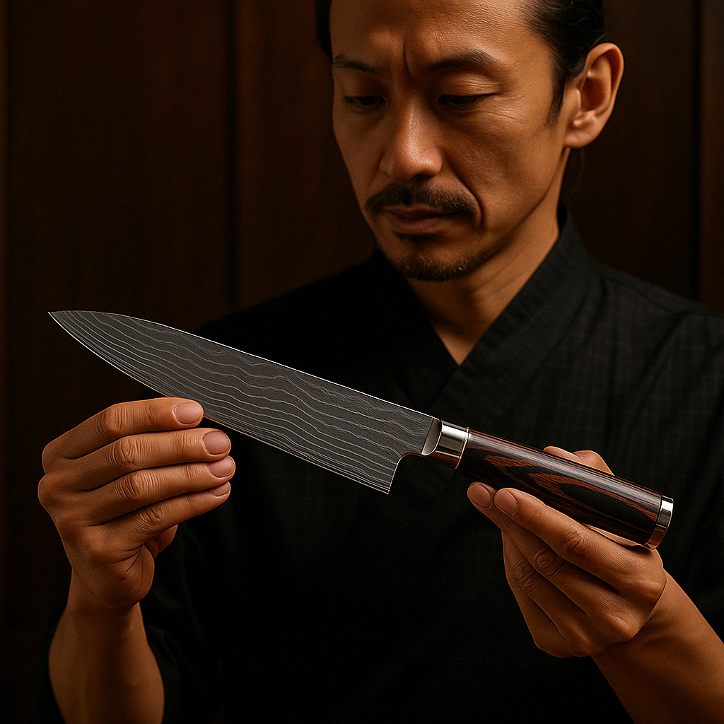 Cuchillo de chef de acero de Damasco | hoja de 20 cm, mango ergonómico de resina y construcción de 67 capas