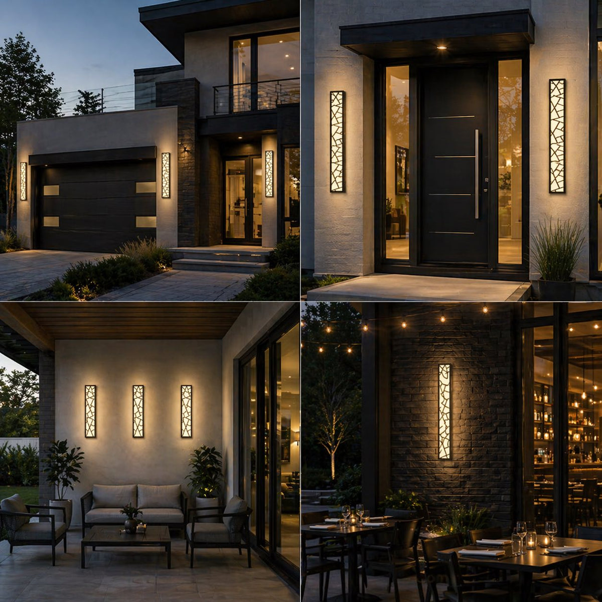 Temsk modern LED-vägglampa — vattentålig utomhusbelysning, rostskyddad design